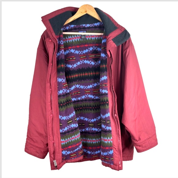 VTG 90s PATAGONIA Aztec Softshell Jacket Womens L RARE Fleece Lined Southwestern - Picture 1 of 14